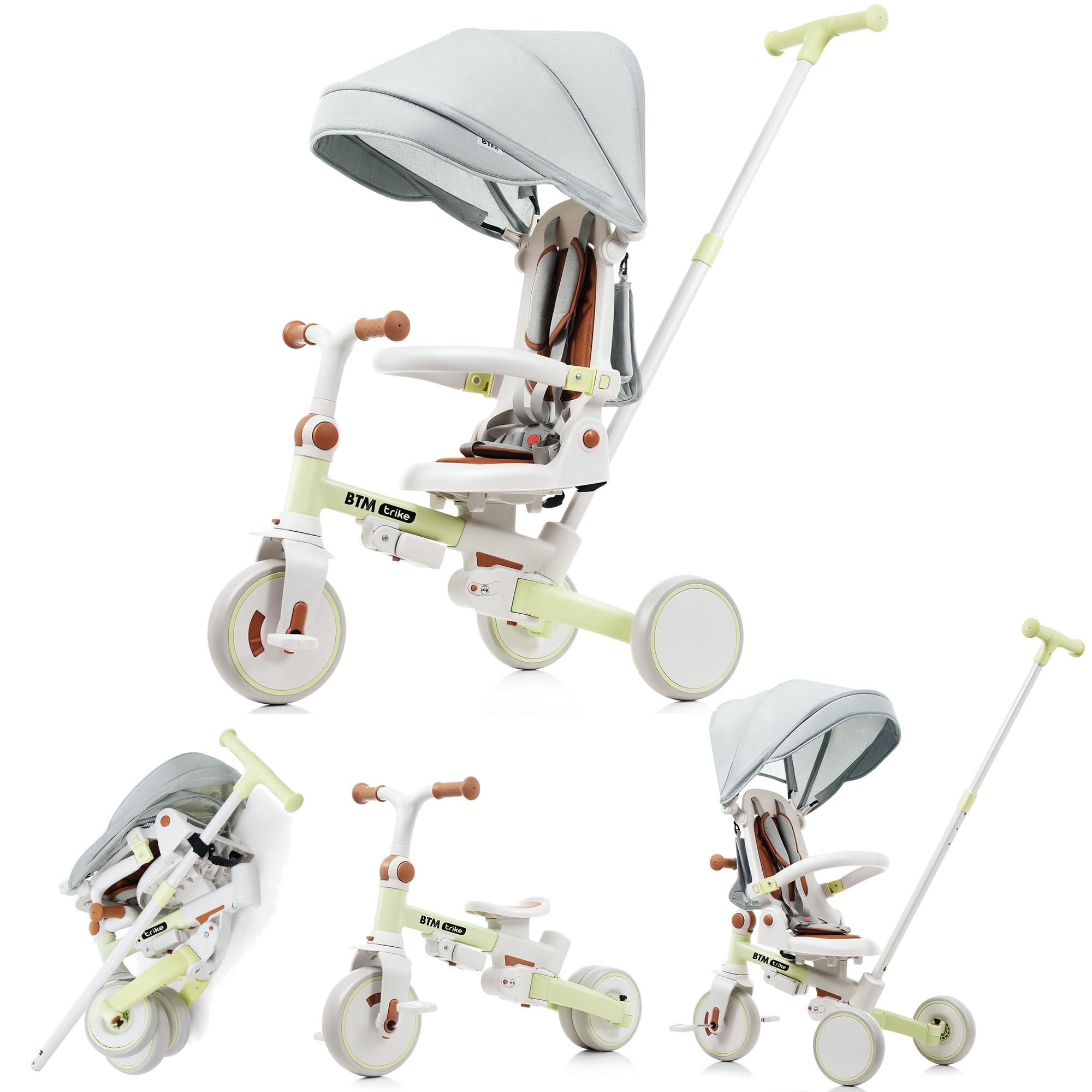 Amazon.co.jp: OSLEEP 子供用三輪車 折りたたみ 手押し付き 7in1 一台