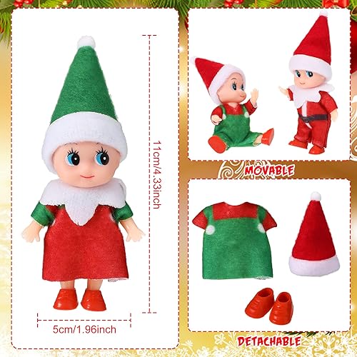 Miniatura 2 de Leitee Muñeca elfo diminuta, mini elfos, lindo juguete de elfo de peluche, decoración de elfo en miniatura, calcetín de peluche de Año Nuevo (24