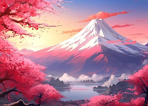 Rompecabezas de 1000 piezas para adultos, rompecabezas Iceberg Sakura de 1000 piezas de flor de cerezo para adultos, 1000 piezas de pintura al óleo