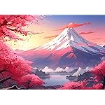 1000 Piece Puzzle for Adults Iceberg Sakura Jigsaw Puzzles 1000 Pieces Cherry Blossom Puzzles for Adults 1000 Pieces Mount Fuji Oil Painting Pieces Jigsaw Puzzles for Teens Seniors Brain Teaser