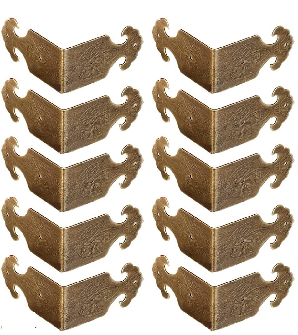 Lote 10 Protectores Esquina Vintage, Latón Ángulo(Bronze)