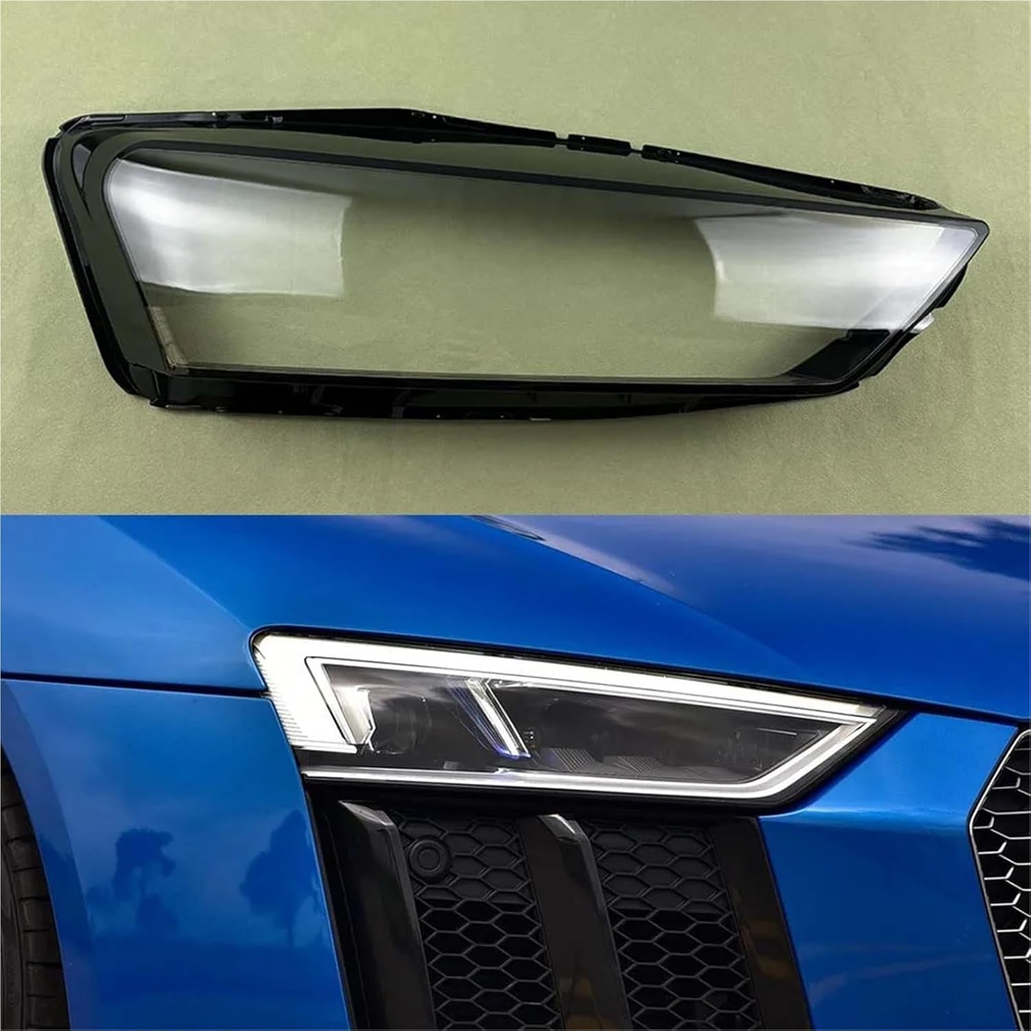 Automobiles Parts Accessories Replace A Transparent PC Car Lights Shell Glass Headlights Compatible for Audi R8 2016-2023(A Piar)
