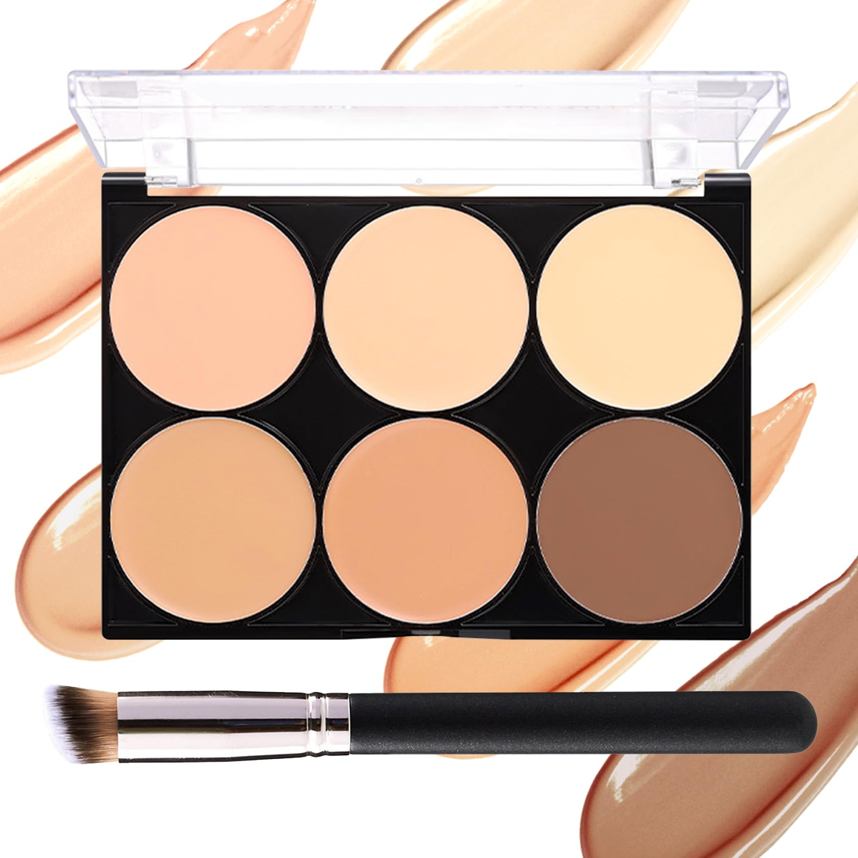 6 Colors Correcting Concealer Palette,Colors Corrector Palette,Long Lasting Concealer Cream Makeup Palettes,Natural Finish Cream Foundation,Contouring Highlighting Makeup Kit for Dark Circles Multi-colour 01