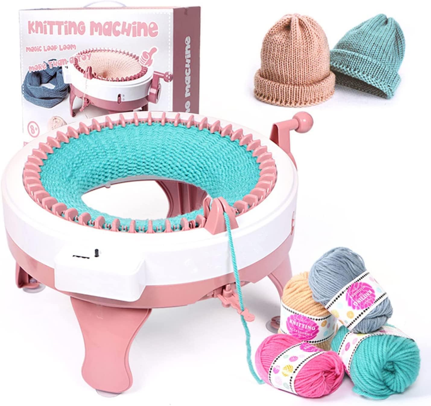 Deoxys Knitting Machine 48 Needles, Spinning Knitting Loom, Circular Weaving Loom, Knitting Board Rotating Double Knit Loom Machines for Adults or Children, DIY Scarf Hat Socks Gloves (40 Needles)