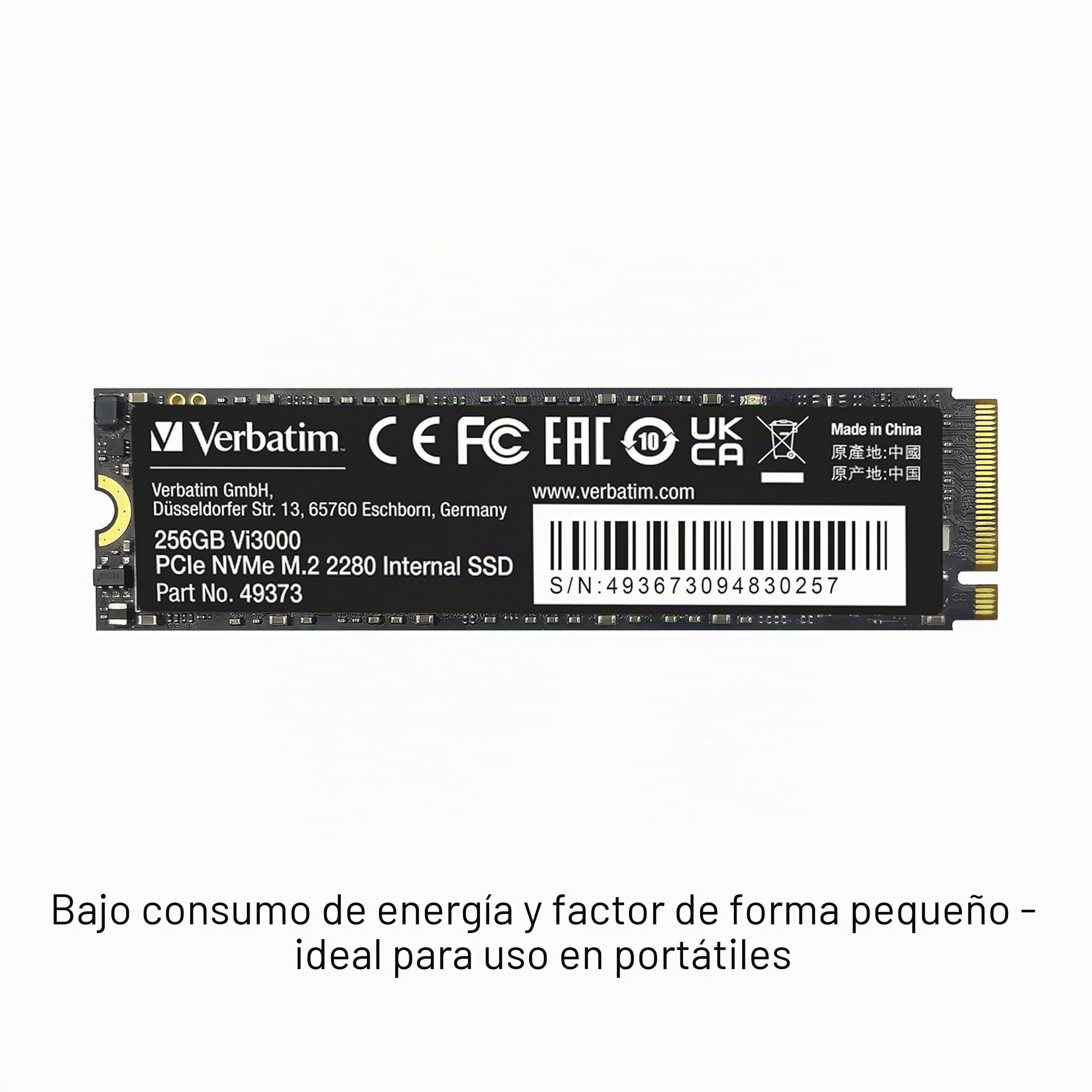 Verbatim Vi3000 PCIe NVMe M.2 SSD 512GB (Desprecintado) (Reacondicionado)