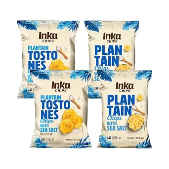 Inka Crops Plantains & Tostones Duo, Original Plantains, Original Tostones 4 Oz Each, 4 Ct Variety Pack