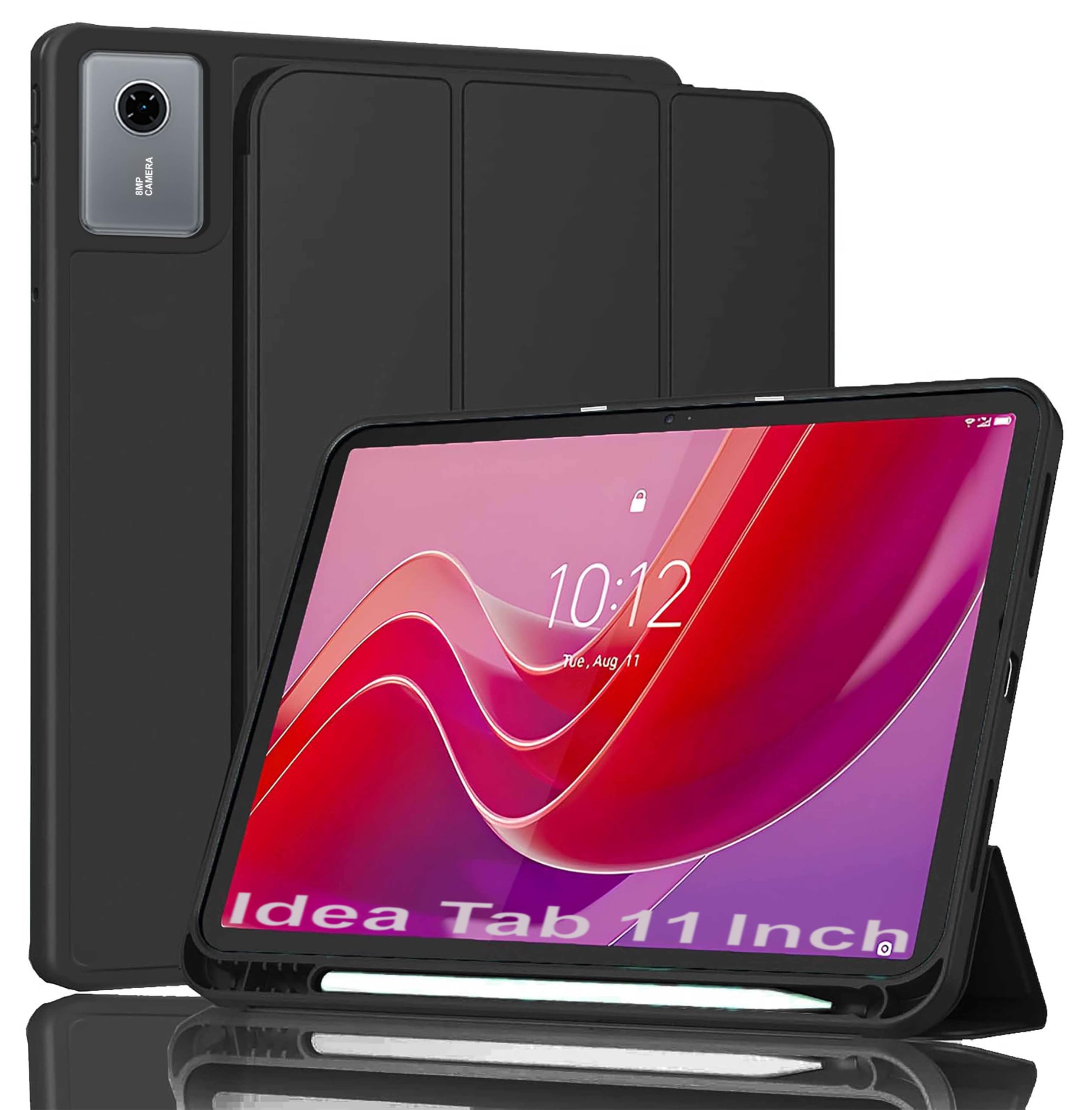 ProElite Cover for Lenovo idea Tab 11 inch 2025 case Cover, Soft Flexible Flip Case Cover for Lenovo idea Tab 11 inch 2025 with Pen Holder [Recoil Series] - Black