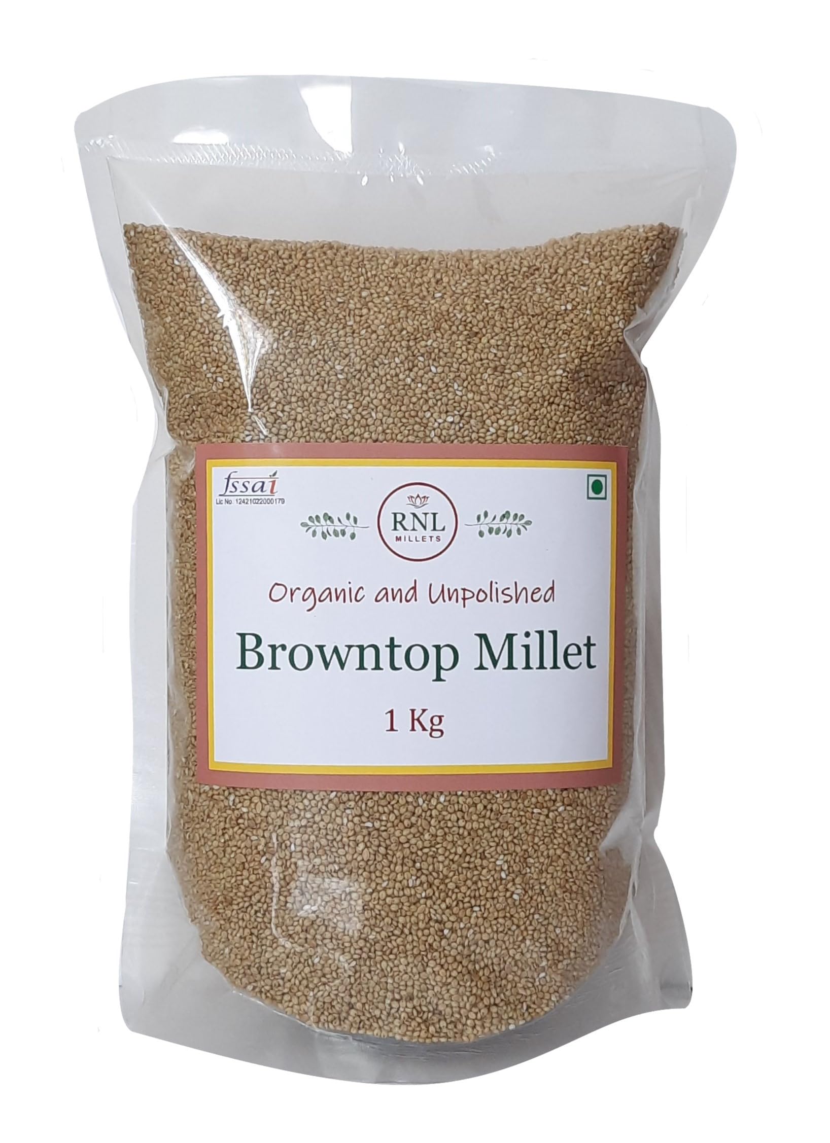 MILLET　KULA30 Unpolished Browntop Millet 1kg - Andu korralu, Hari Kangni, Kula