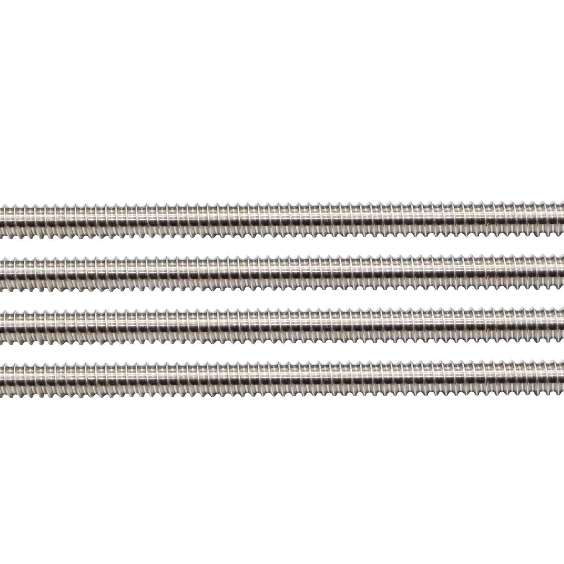 304 Stainless Steel Threaded Rods - 12" Long -5