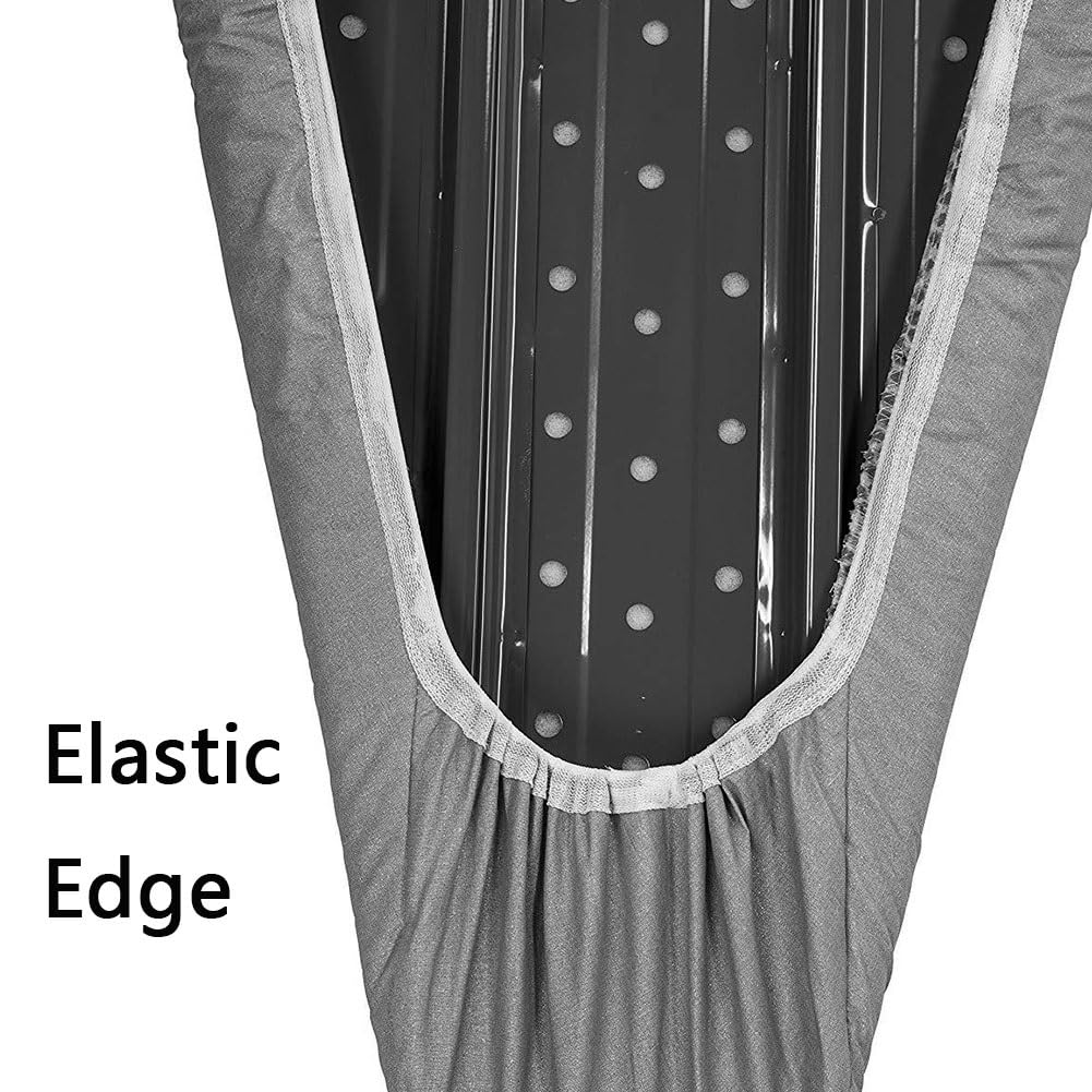 Funda para tabla de planchar de algodón de alta calidad, resistente a las quemaduras, acolchado con revestimiento plateado, borde elástico para una fácil instalación y planchado sin esfuerzo (147 x 48