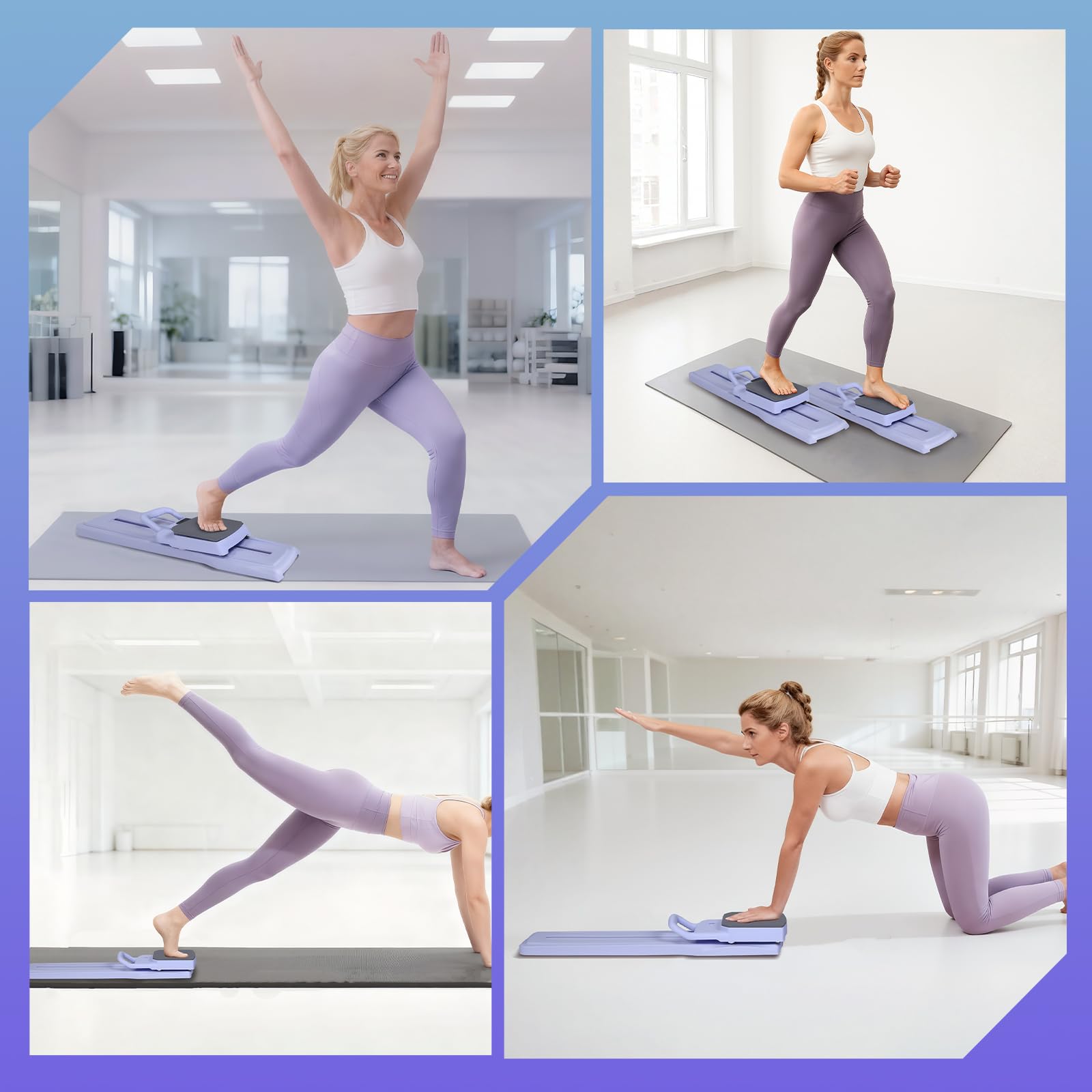 Pilates Board 2025 aggiornamento design diviso con display LCD, dispositivo fitness per 2 persone, riformatore pilates pieghevole 6 in 1 per casa, allenamento addominale con timer per tutto