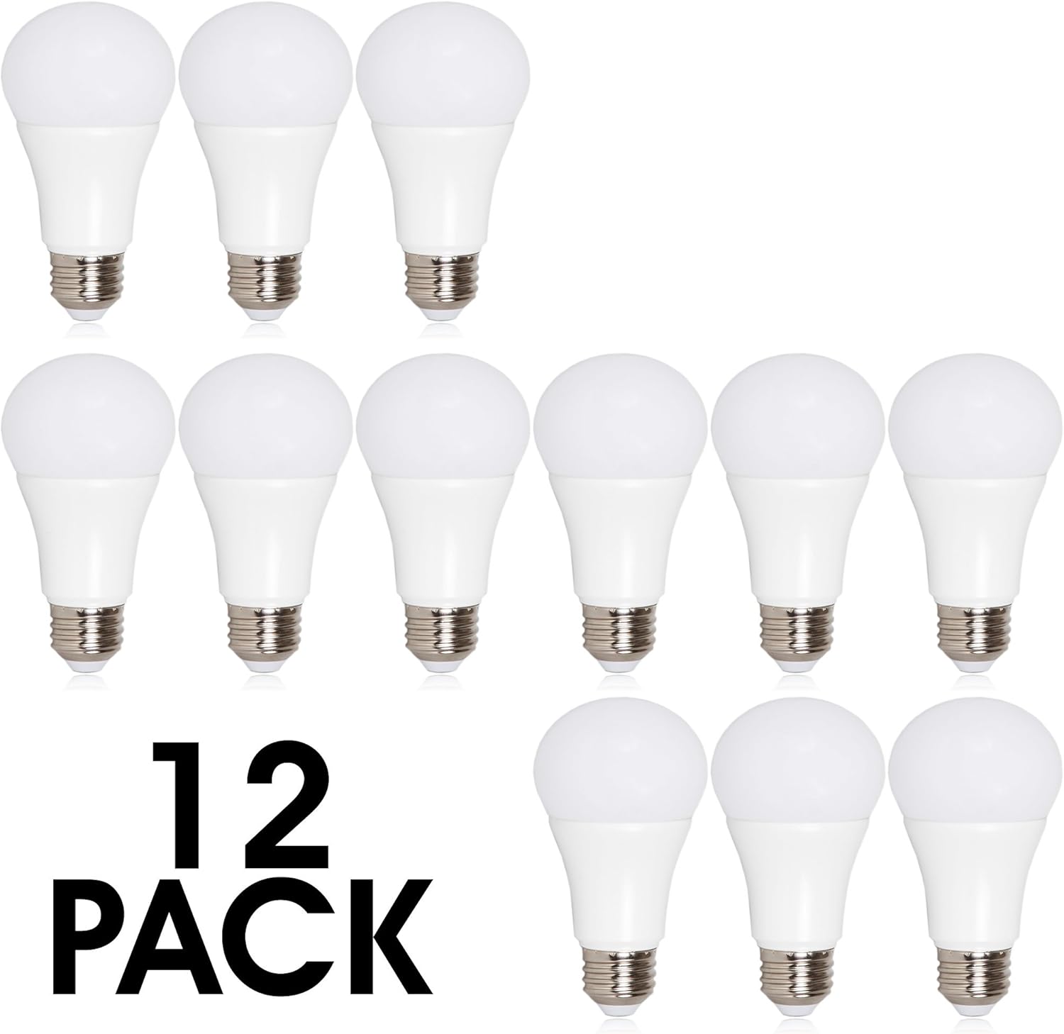 Flash Sale Maxxima LED A19 - 800 Lumens 60 Watt Equivalent Warm White (2700K) Light Bulb, 10 Watts A19 Bulb (Pack of 12)