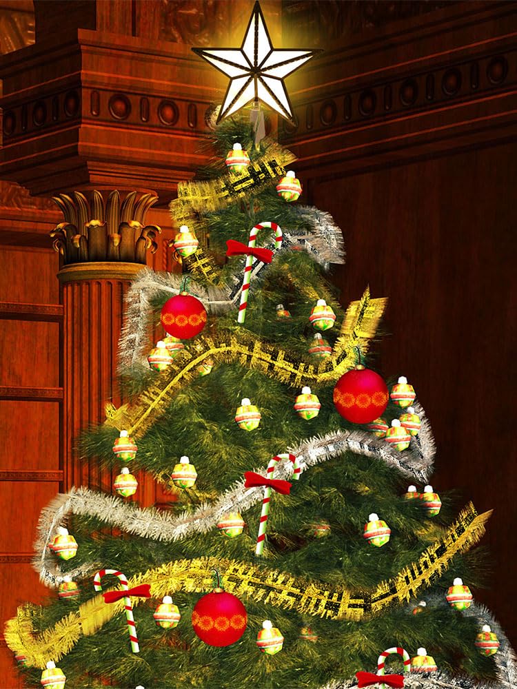 24 Piezas Estrellas Navideñas Para Colgar - Decoración Árbol De Navidad, PVC Inastillable Con Purpurina | Multicolores Para Chimeneas, Ventanas Y Más