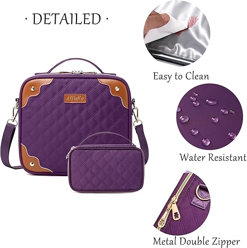 Miniatura 6 de Bolsa de maquillaje de viaje, bolsa de cosméticos con estuche organizador de maquillaje pequeño, bolsa de maquillaje grande para mujeres, bolso para