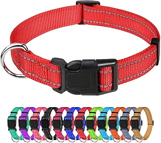 TagMe Reflective Nylon Dog Collars, Adjustable Classic Dog C