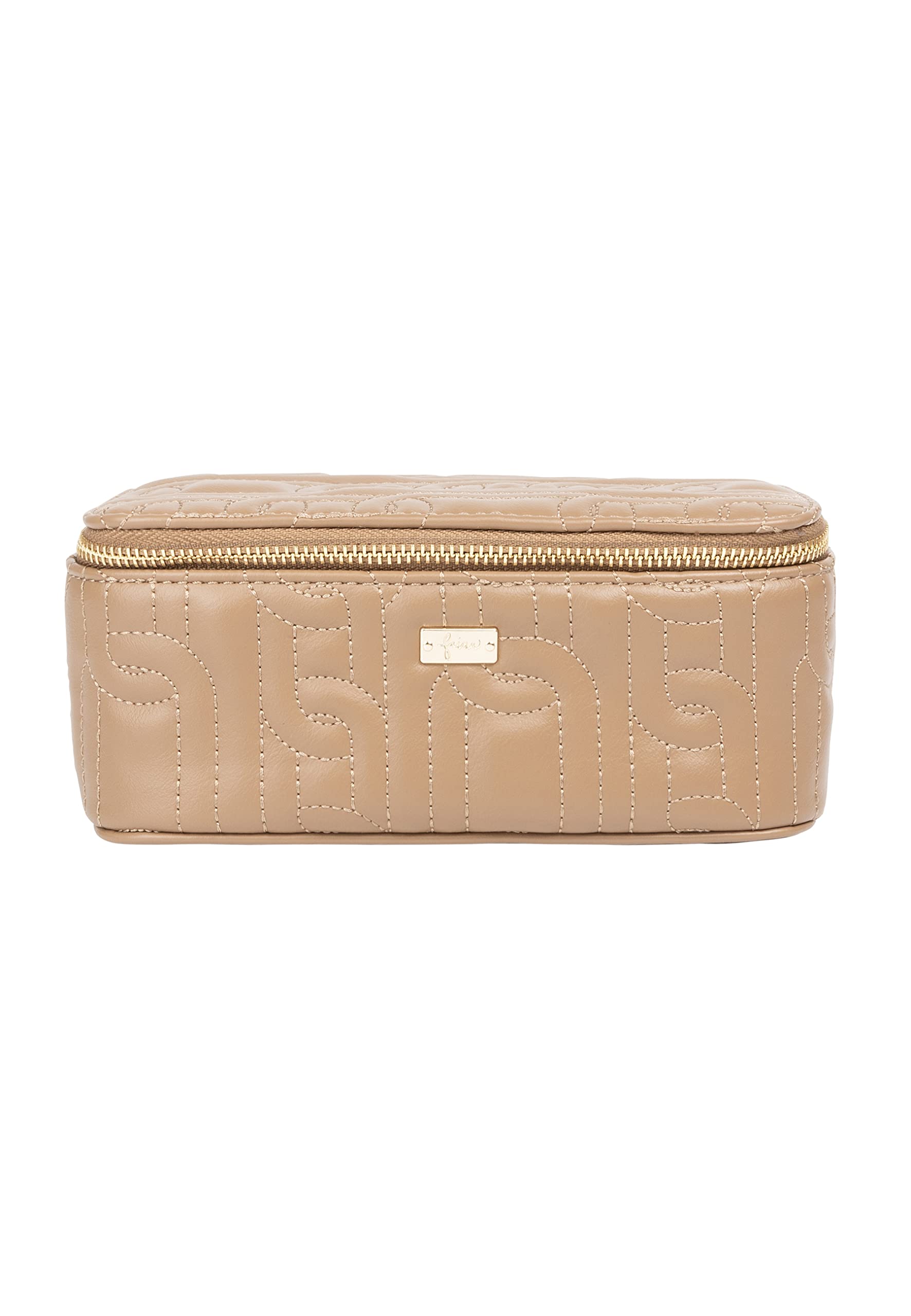 FENIA Women's Cosmetic Bag 25925850-FE02, Beige, One Size, Beige, One Size, Classic