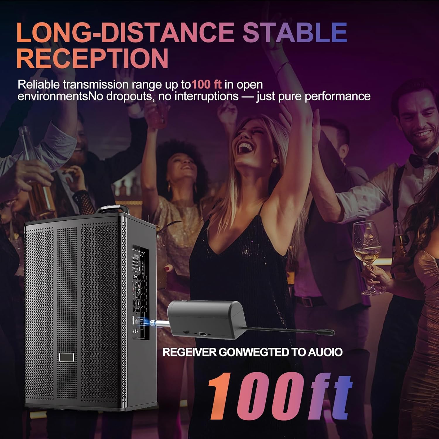 Aveek 4 Packs Wireless Microphone System, Plug & Play Karaoke Microphone Set for Singing, Parties, Church, Weddings, Events, Compatible with Speaker & Amplifier - Image 6