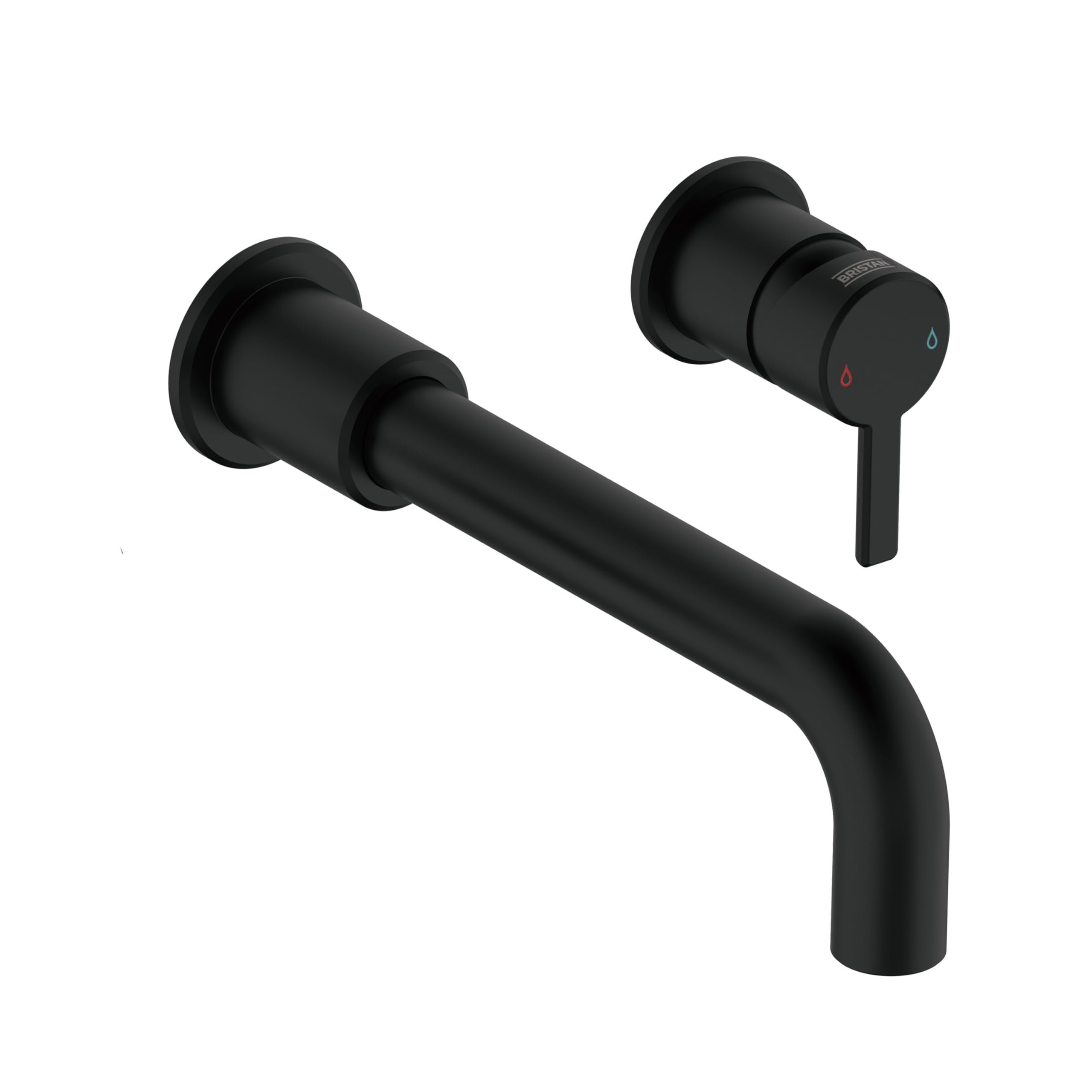 Bristan Altum Bathroom Taps, wall Mounted Black 2 Hole Basin Mixer tap