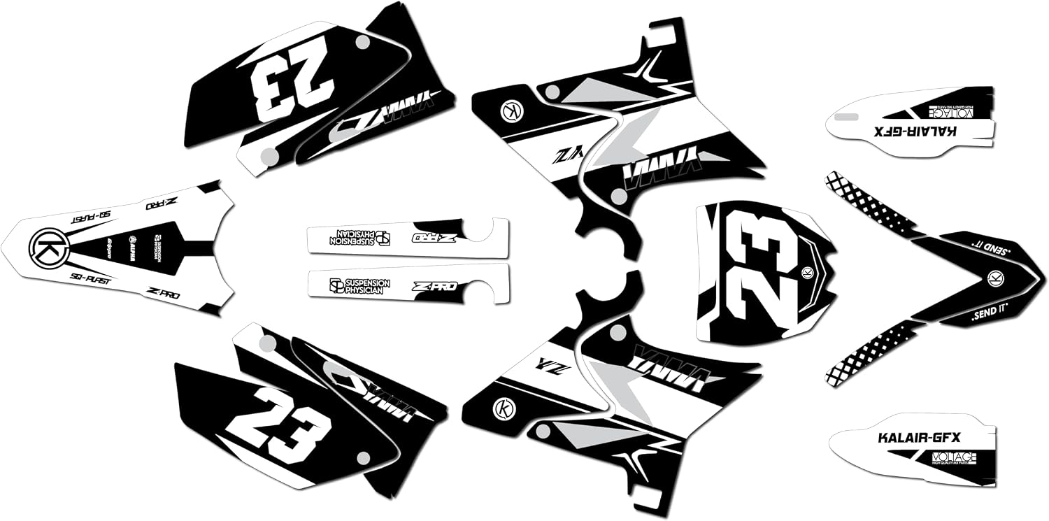 Graphics Kit for Yamaha YZ125 and YZ250 2002-2014 UFO Restyled Plastics EVADER Series Teal 9 Mil - Easy Go - Dirt pit bike motorcycle sticker, dirtbike racing decal motocross no-plastics
