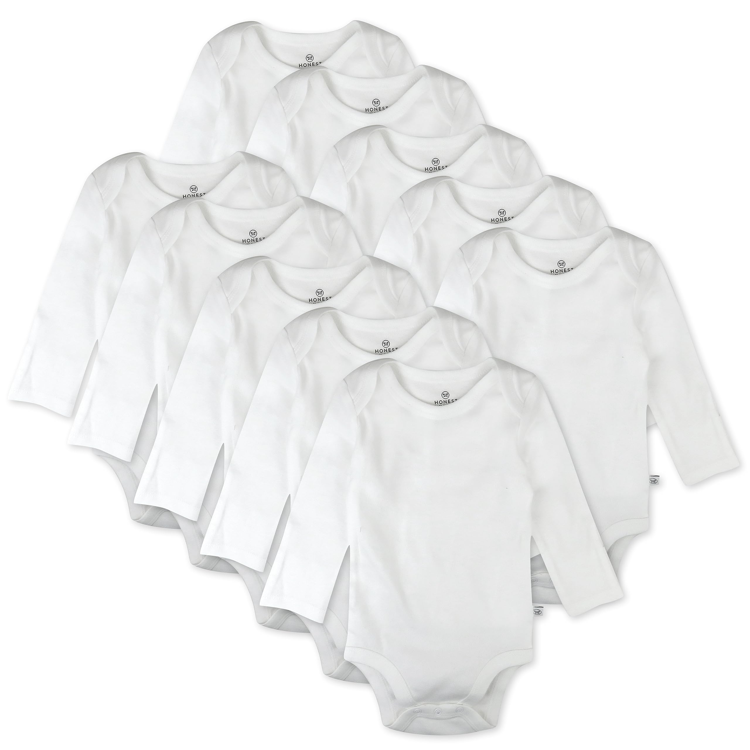 HonestBaby Paquete de 10 mamelucos unisex de algodón orgánico de manga larga