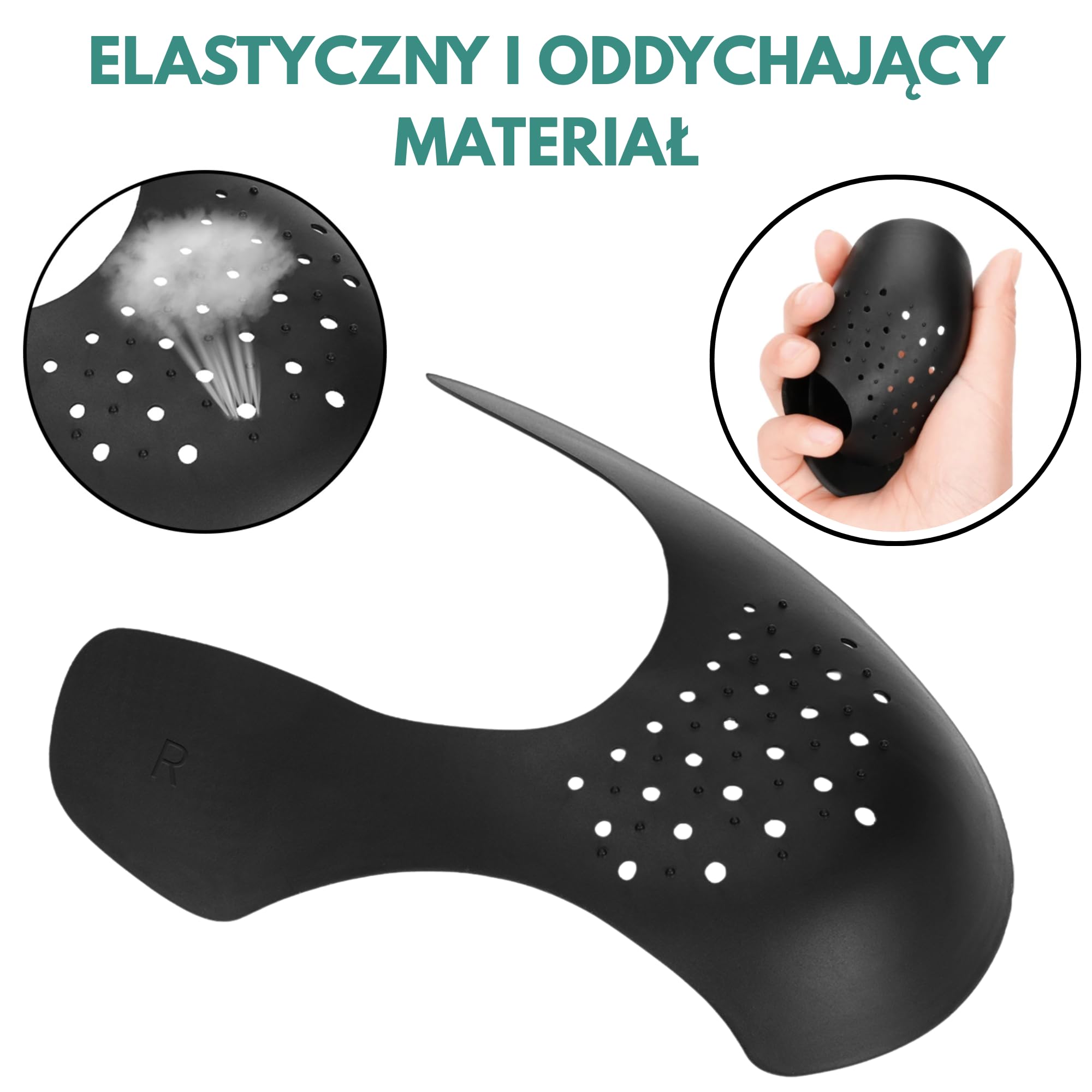 5 par ochraniaczy na zagniecenia butów Unisex rozmiar 40-47, Ochrony przed Zagnieceniami Obuwia, Osłony Pudełek na Palce, Ochronniki Obuwia, Zapobiegacze Zagnieceń dla Obuwia Sportowego, Air Force 1, Jordan 1, Dunks, Czarne