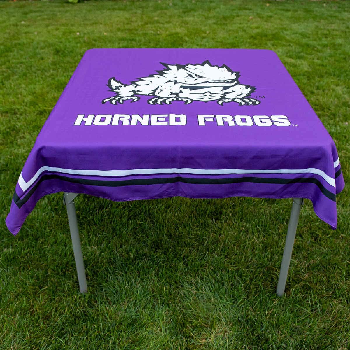 College Flags & Banners Co. Texas Christian Horned Frogs Logo Tablecloth or Table Overlay