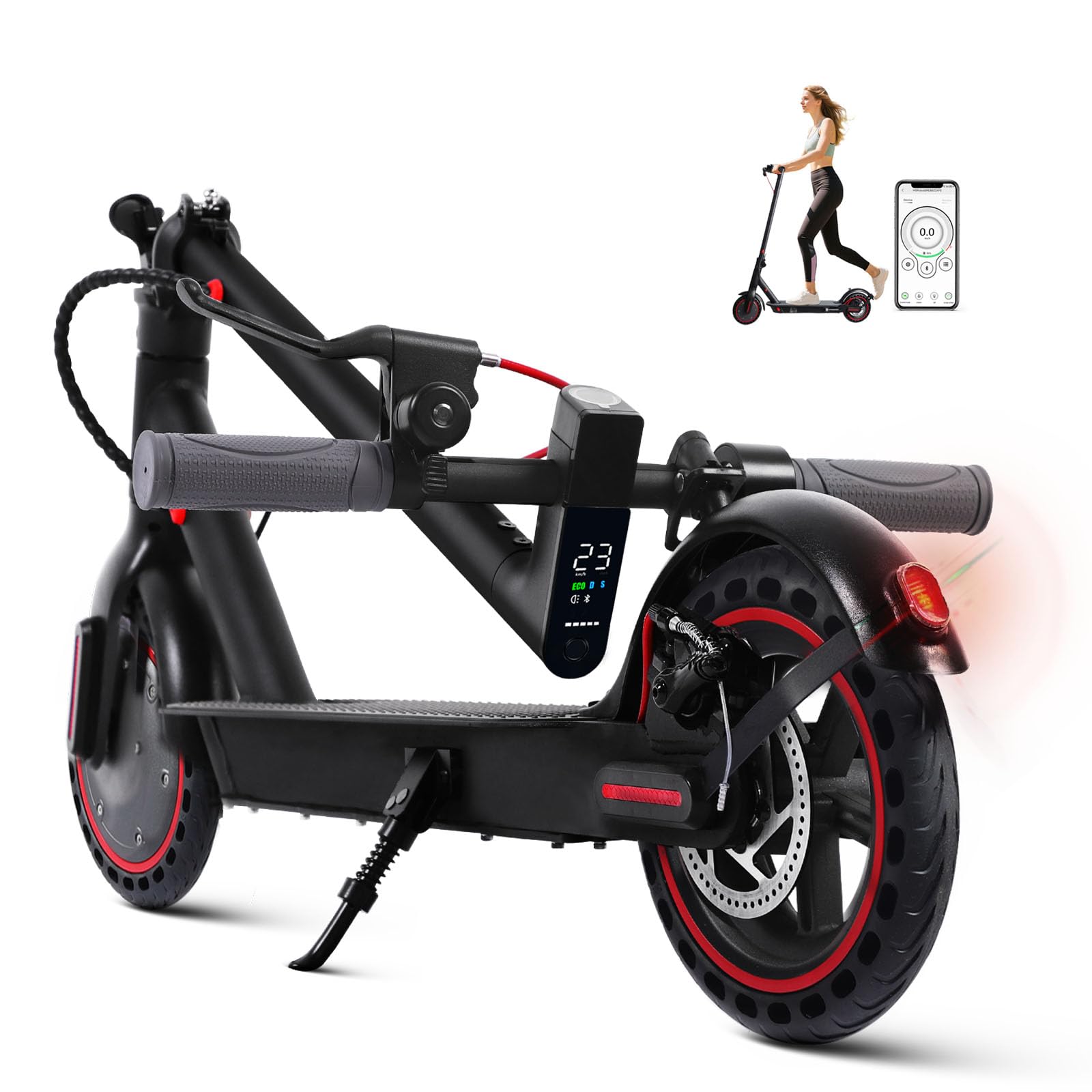 1600W Patinete Eléctrico Adultos Autonomía 45-55KM, 48V/18Ah Batería, Ruedas 10.5" Todoterreno Electric Scooter Doble Frenado Sistema Patinete Electrico Plegable de Aluminio Capacidad Carga 150kg