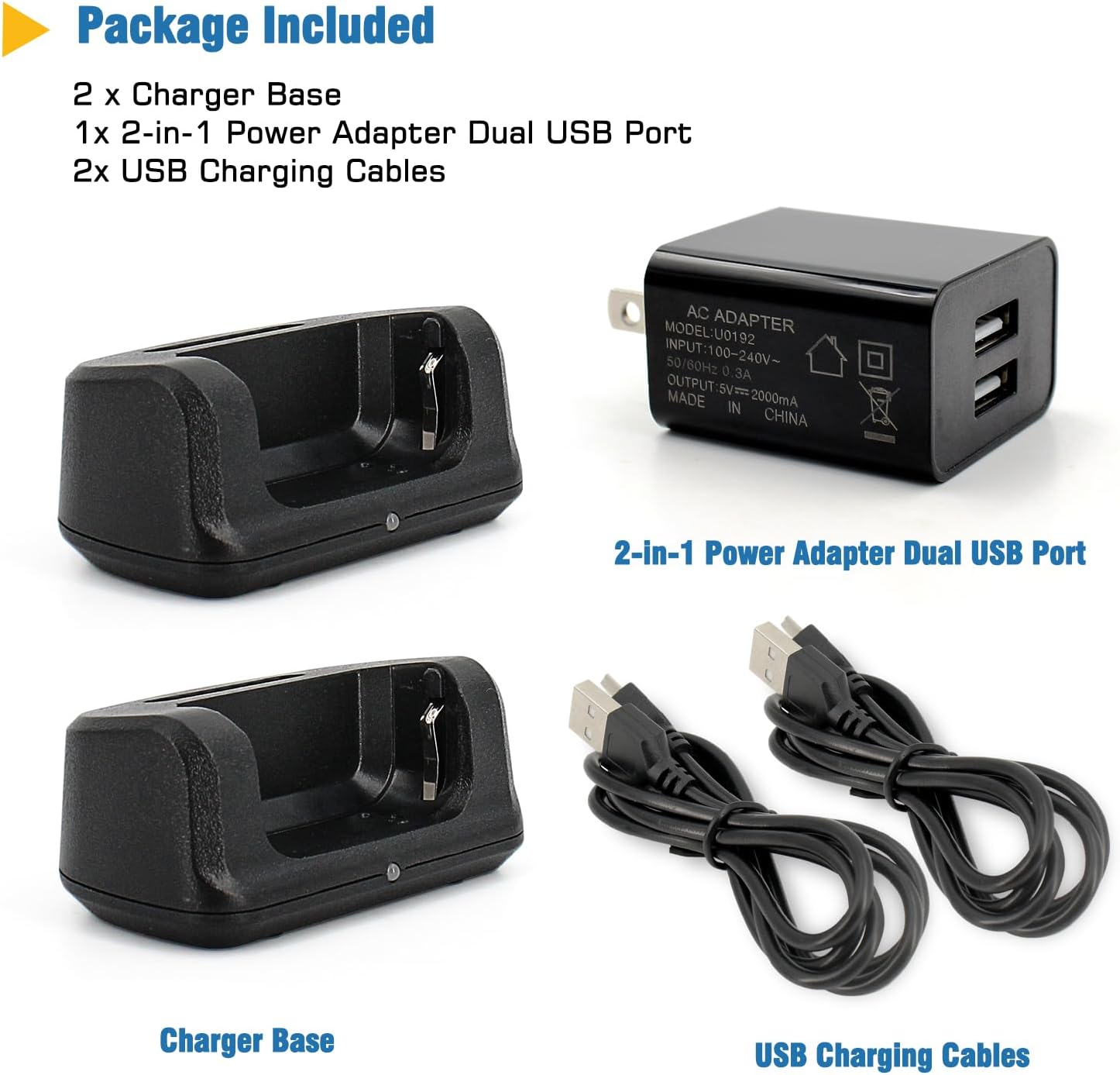 2PCS KD-C1 Charger Base with US Adapter Compatible with Retevis RT22 RT22S RB19 RB19P RT68 RB28 NR10 RT18 RT22S H777 RB29 Cobra HYT Walkie Talkies