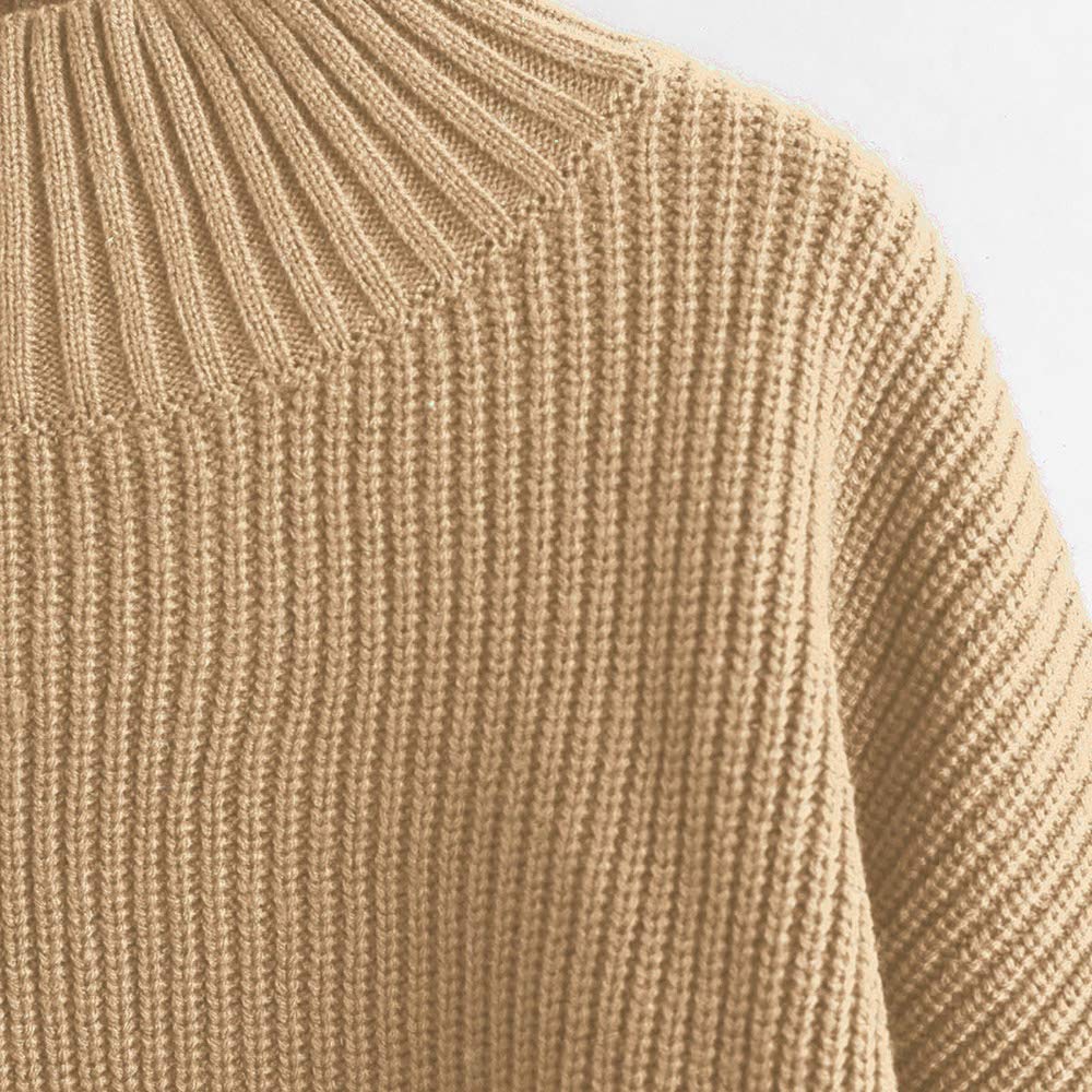 ZAFUL Pull Femme Col Rond Sweatshirt Femme aux Manches Longues, Pullovers Femme Lâche Couleur Unique