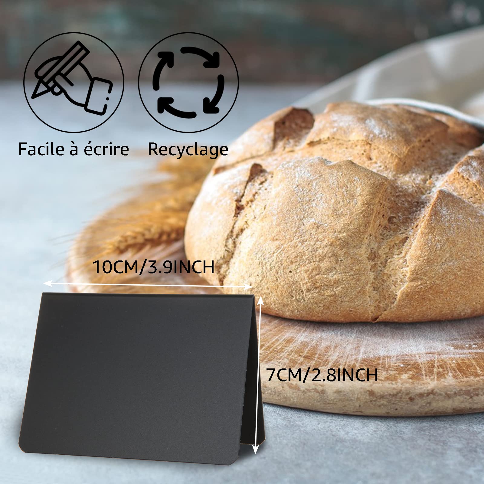 SENENQU Lot de 40 Mini Tableau Noir, Mini Panneau D'affichage, Petit Tableau Noir pour Boulangerie, Buffet, Mariage, Fêtes, Signes pour la Nourriture (10 x 7 cm)…