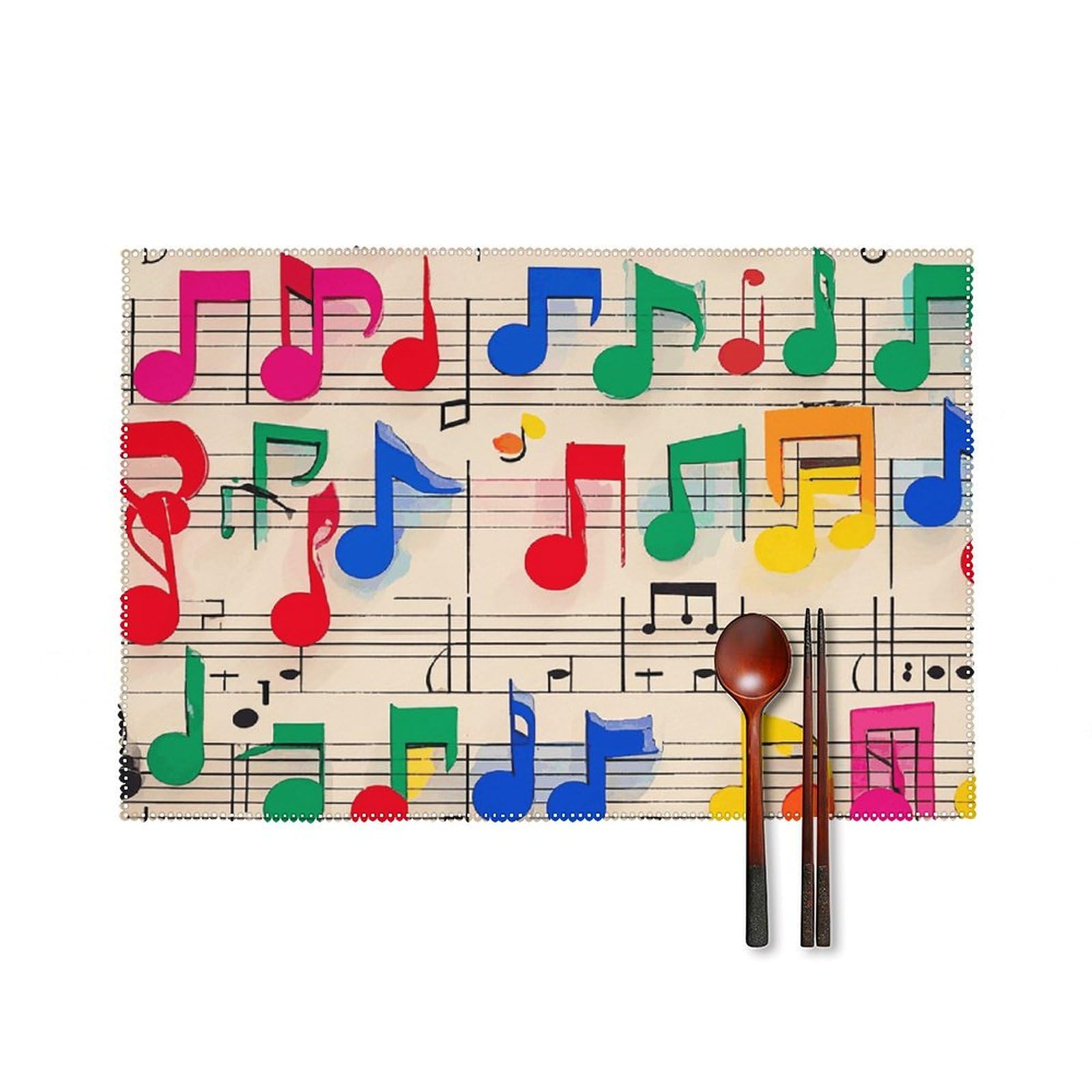 Sets de table de cuisine forme notes de musique résistants chaleur lot de 6