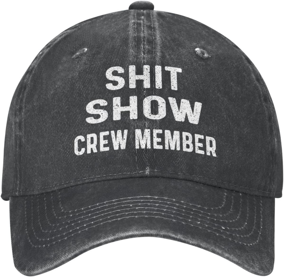 Shit Show Crew Member Cap Men Baseball Cap with Design Caps Black