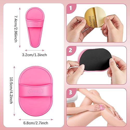 Miniatura 2 de 32 almohadillas de depilación para eliminar el vello facial, 2 tamaños y 30 piezas de papel de lija fino para mujeres y niñas, depiladores de pelo