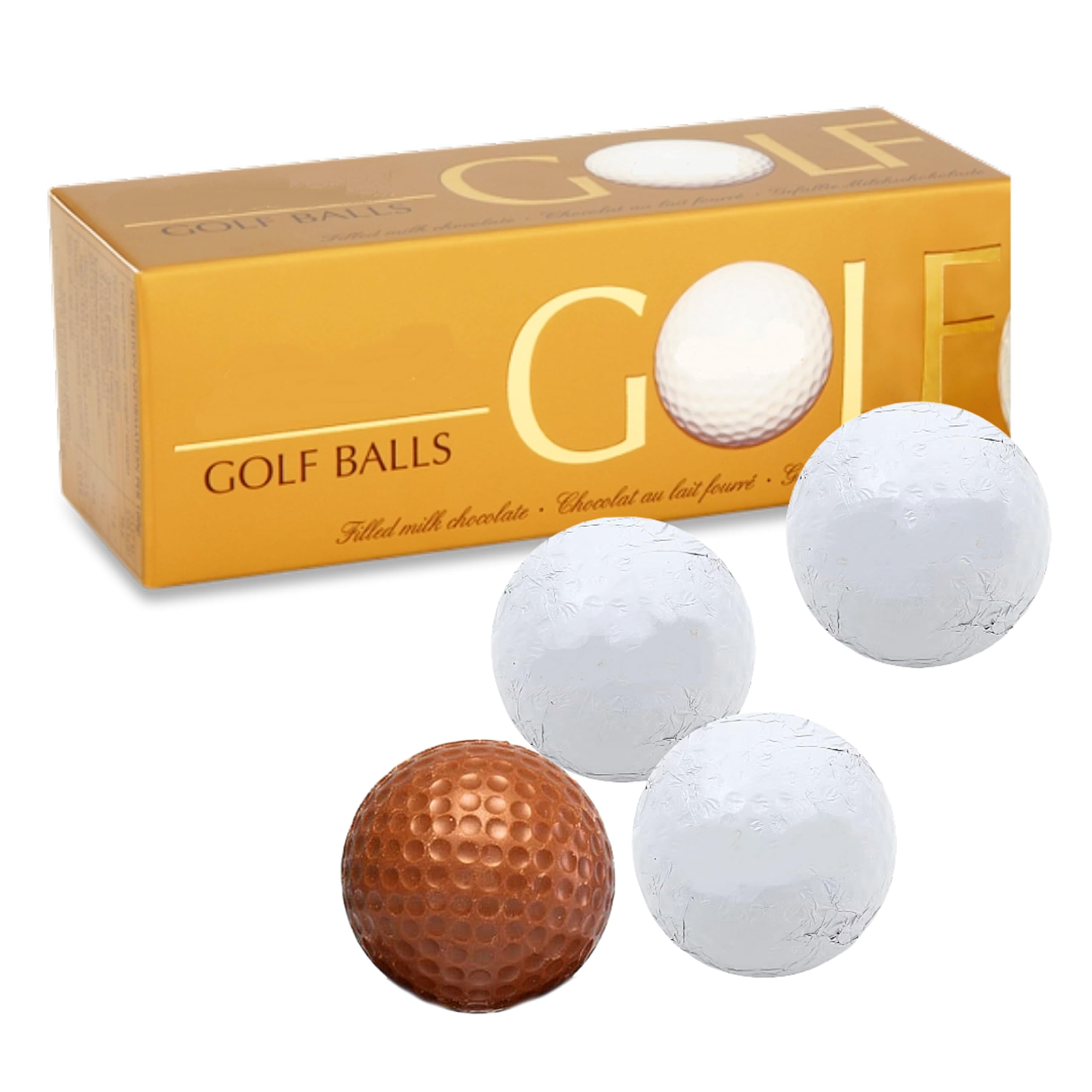 Chocolates Golf Balls for Mens Gifts - Smooth Hazelnut Filling Golf Balls 110g Chocolates Gift Box. Great Valentines Gifts for Men or Birthday Gifts for Women, Fathers Day for Dad