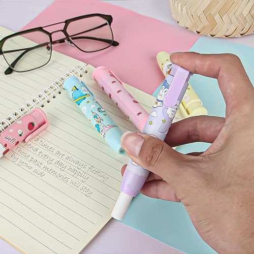 Miniatura 4 de Borrador retráctil de 5 piezas, borrador kawaii, lindo borrador, borrador divertido, suministros de escritura para estudiantes, adecuado para niños