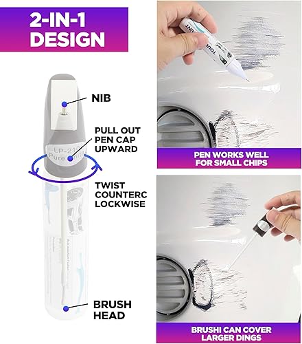 Miniatura 10 de Bolígrafo de pintura de retoque de automóvil, pintura de retoque automotriz 2 en 1, reparación de arañazos de pintura de auto fácil y rápida,