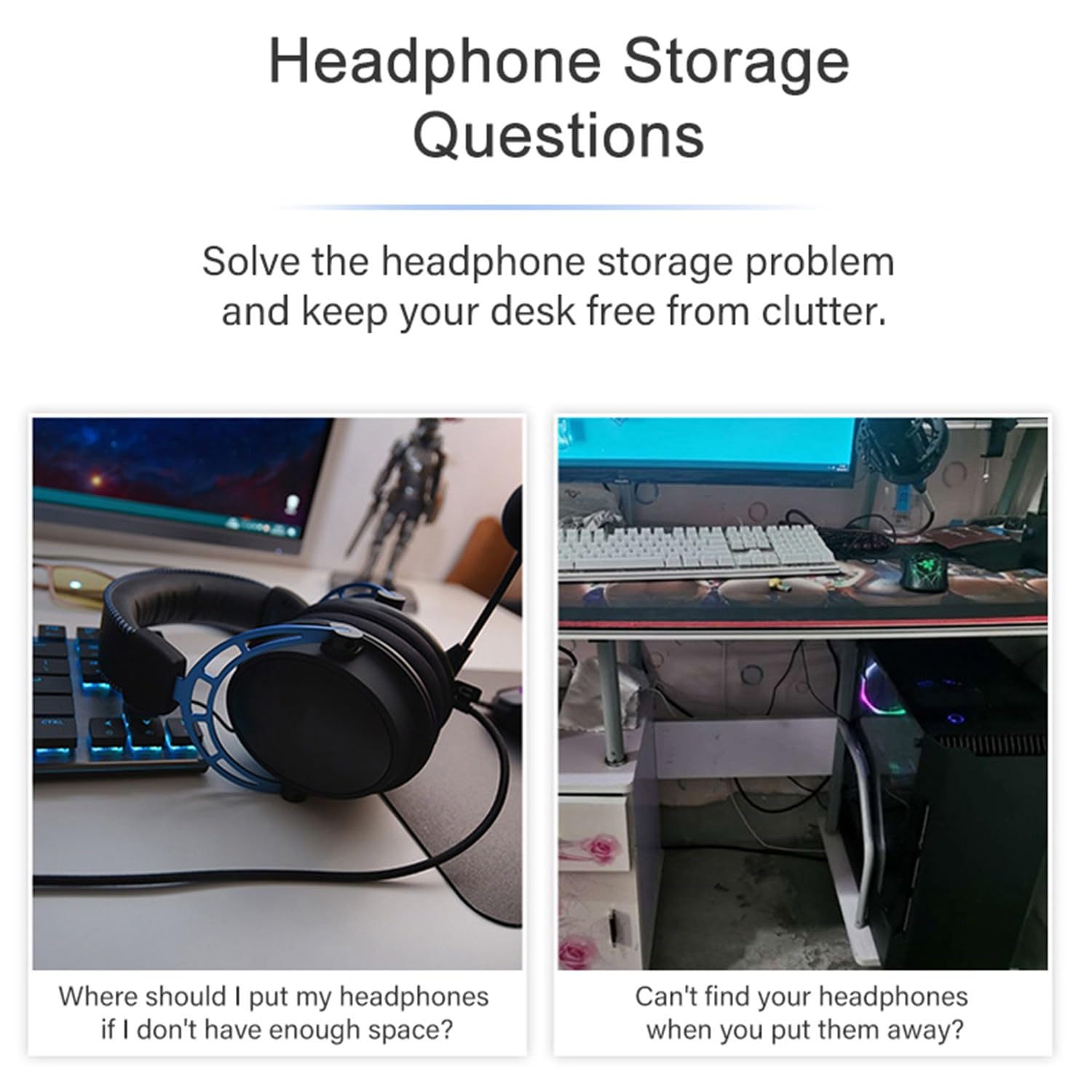 Skiitches Clip-on Headset Houder Z20 Clip-on Hanger Headset Universele Hanger Metalen Desktop Aanrecht Haken Beugels, Zilver Duurzaam Eenvoudig Installeren Gemakkelijk te gebruiken