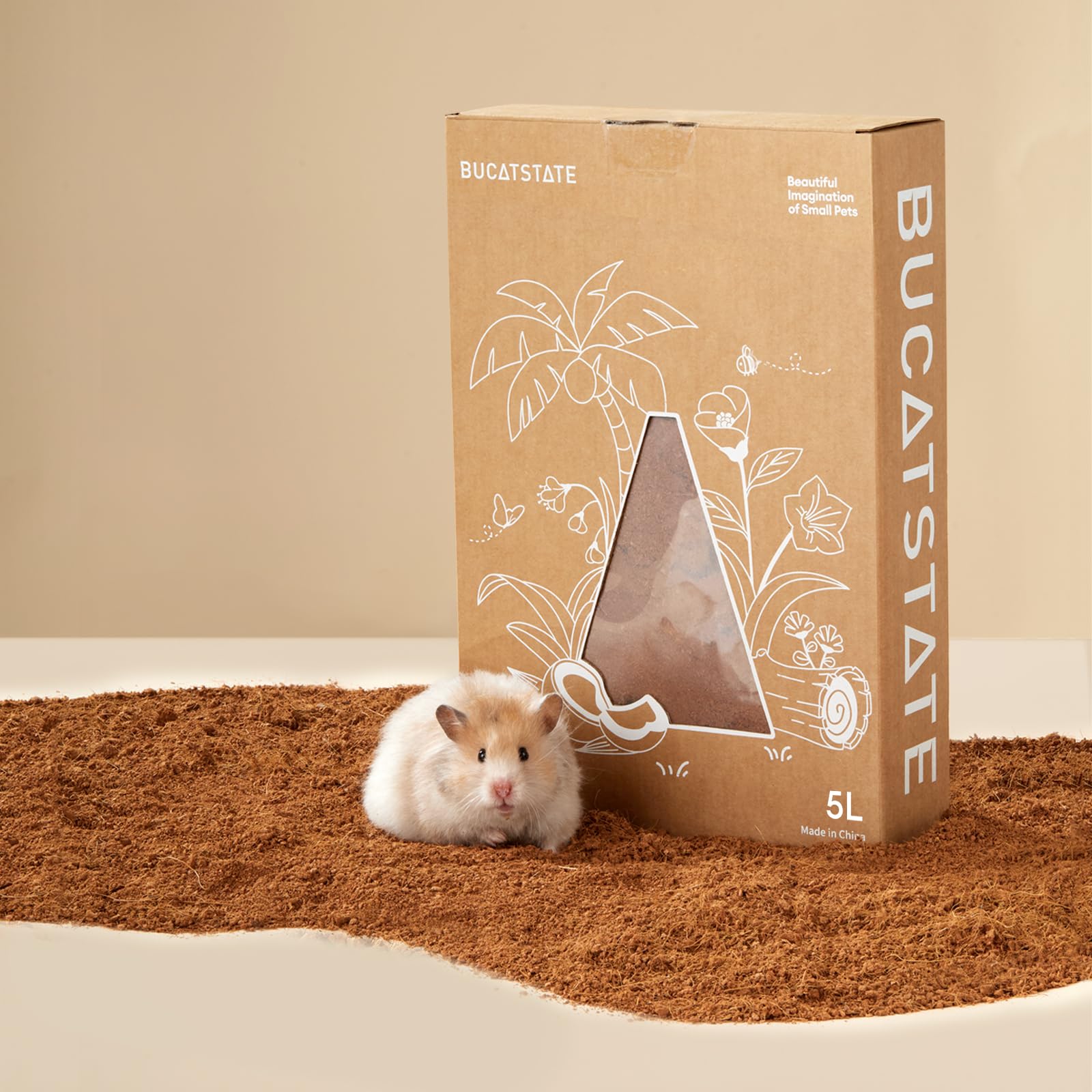 BUCATSTATE 5L Natural Coco Fiber Hamster Bedding