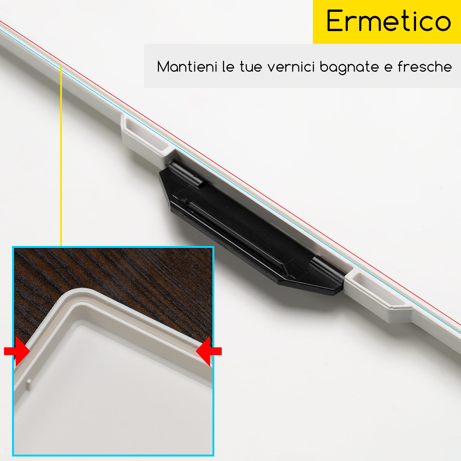 MEEDEN Wet Palette per pittura - Tavolozza di Acquerelli Acquerello Acrilico Gouache Sigillata, 33 pozzi - Palette di pittura con coperchio e Ampie Aree di Miscelazione, Grigio
