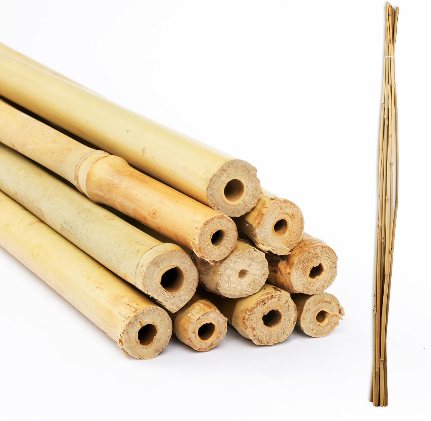10 Bamboo 90cm Cane Sticks for Plant Support - 3FT Garden Stakes ...