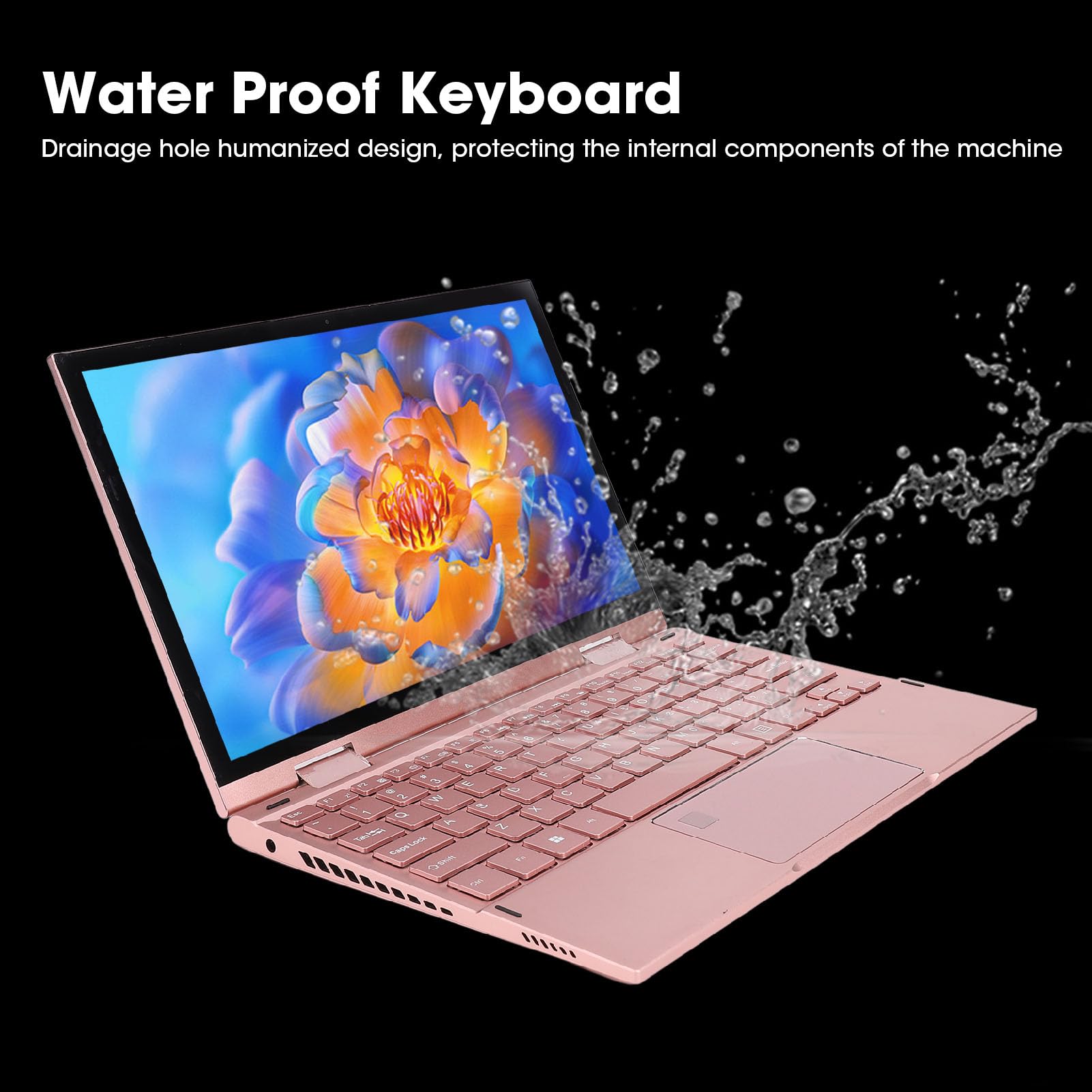Yunseity Laptop Portatile 2K, Processore N95 Portatile Portatile Convertibile a 360° per Lavorare (Spina europea)