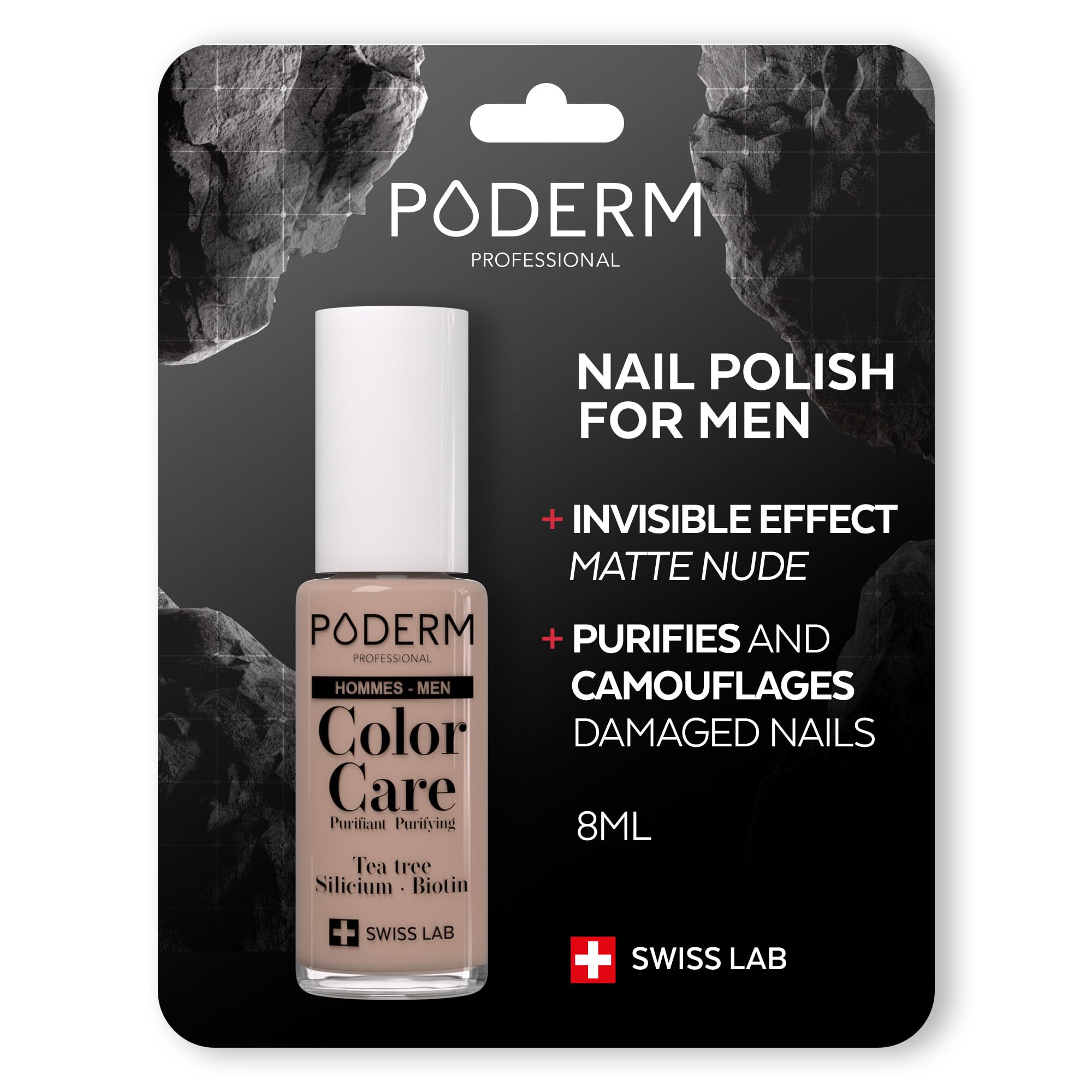 FUNGAL NAIL INFECTIONS - SPECIALLY FOR MEN - INVISIBLE SKIN-COLOUR VARNISH - TEA TREE - Corrects and Camouflages Yellow/Damaged Nails from FUNGAL INFECTIONS - Swiss Brand