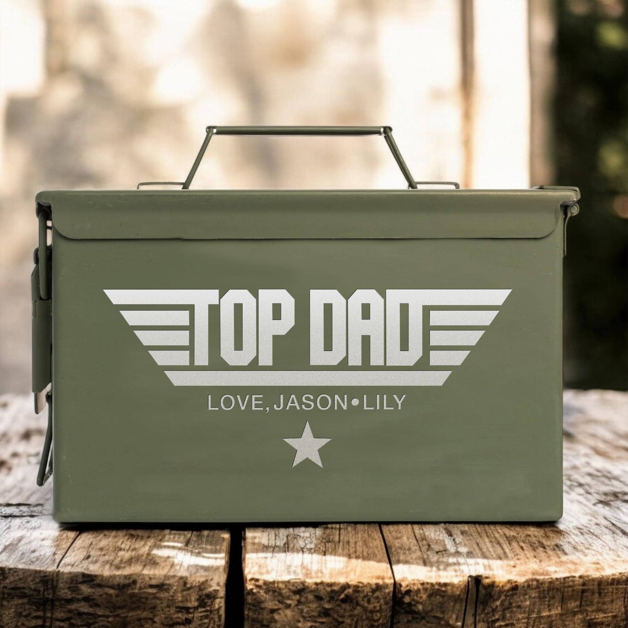 Lucy Engraving Personalized Ammo Can, Father's Day Gift for Dad, Custom Ammo Box, Engraved Gifts for Men, 50 cal