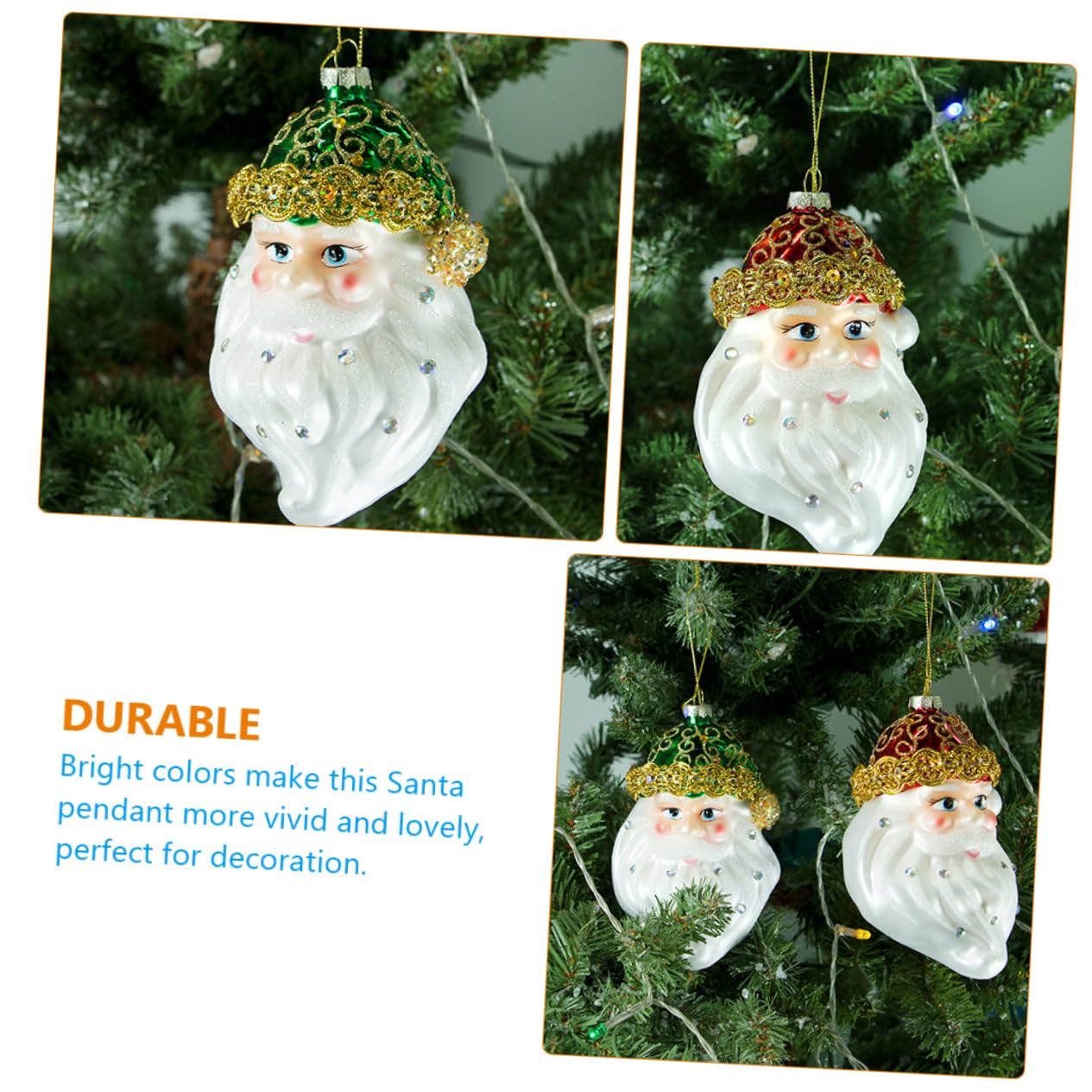 Ciieeo 4 Stück Weihnachtsmann-Ornamente Bruchsichere Weihnachtskugeln Christbaumschmuck weihnachtsdeko weihnachtsbaumdeko Weihnachtsbaum anhänger Weihnachtsbaum hängende Ornamente Glas