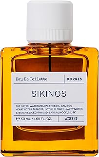 KORRES Sikinos Eau de Toilette Spray, Watermelon Freesia Bamboo Top, Mimosa Lotus Salty Notes Heart, Cedarwood Sandalwood Musk Base, Summery Scent for Women & Men, Unisex Vegan Fragrance, 1.69 Fl Oz