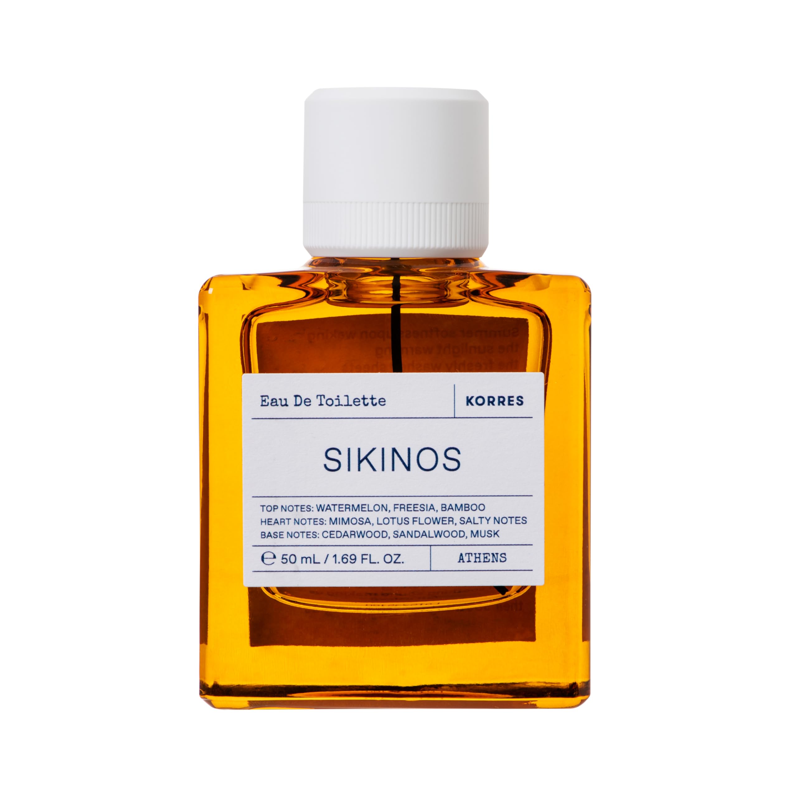 KORRES Sikinos Eau de Toilette Spray, Watermelon Freesia Bamboo Top, Mimosa Lotus Salty Notes Heart, Cedarwood Sandalwood Musk Base, Summery Scent for Women & Men, Unisex Vegan Fragrance, 1.69 Fl Oz
