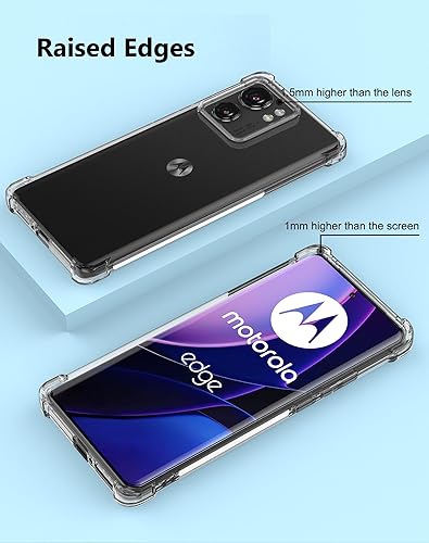 Miniatura 5 de Funda para Motorola Edge 2023, Cubierta De Teléfono Transparente Con Parachoques De Esquina Reforzada Slim Fit Funda De TPU Flexible A Prueba De