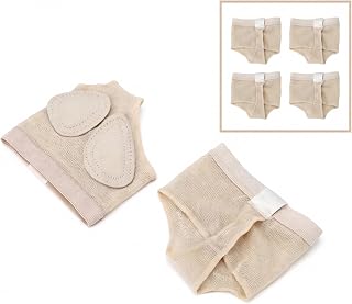 Dance Paws Pad Foot Thongs, Nude Lyrical Half Sole Ballet Shoes, Breathable Padded Foot Undies for Modern, Jazz, Belly Dance, Barefoot Performance Support, 2 Pairs (Skin Color)
