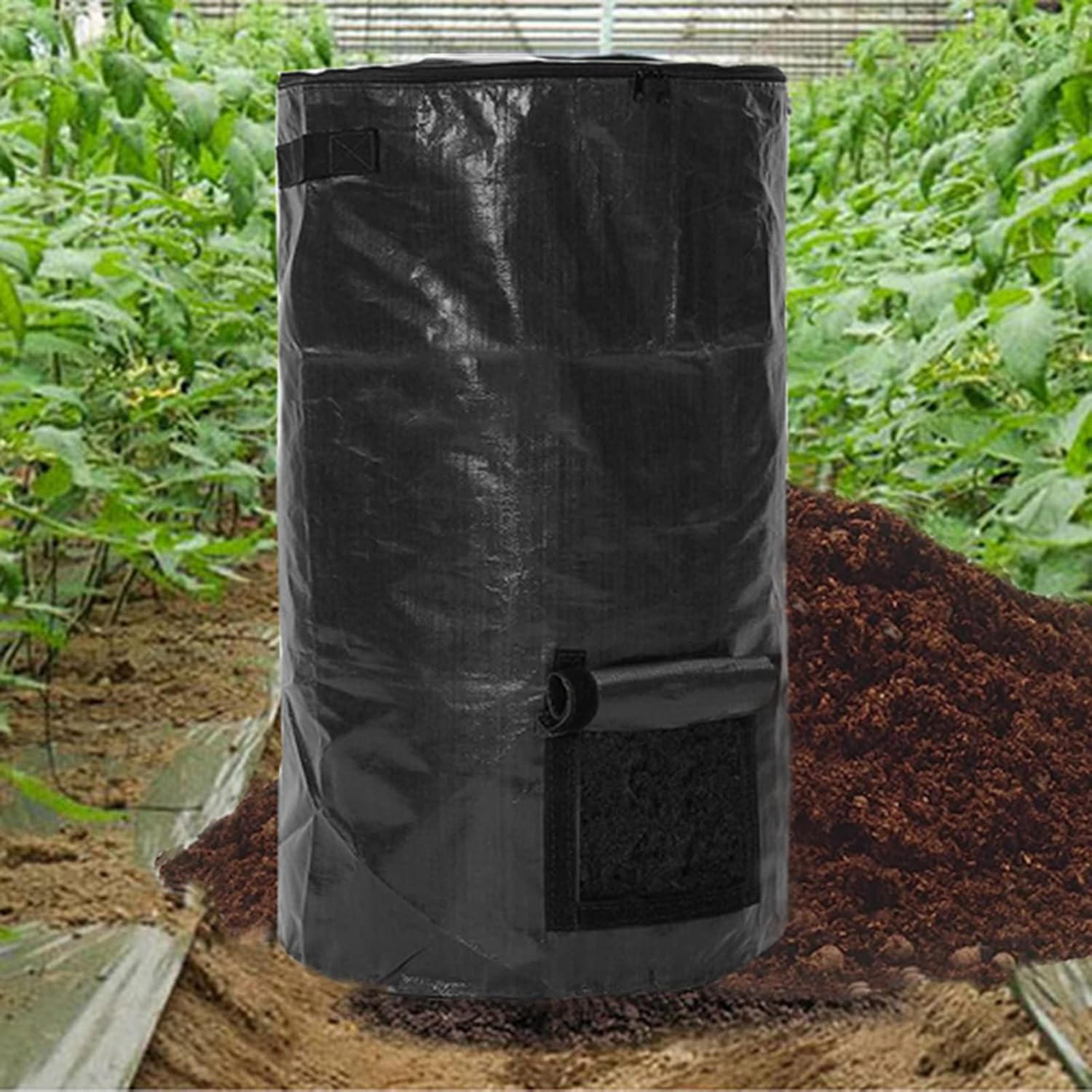 Compost Bin Reusable Yard Waste Bags Outdoor Compost Bin Bags for Garden Yard 34 Gallon