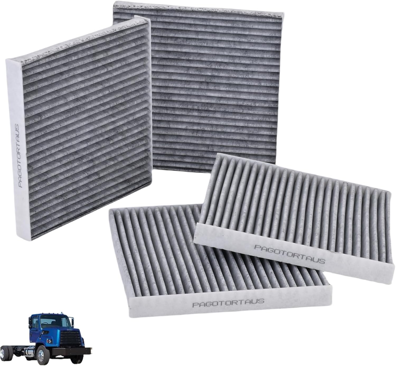 AF26427 PA5359 Air Filter with Activated Carbon Compatible with Freightliner M2 106 112 108SD 114SD 122SD Trucks Replace AF26427 PA10188 49082 P614547(4pcs)